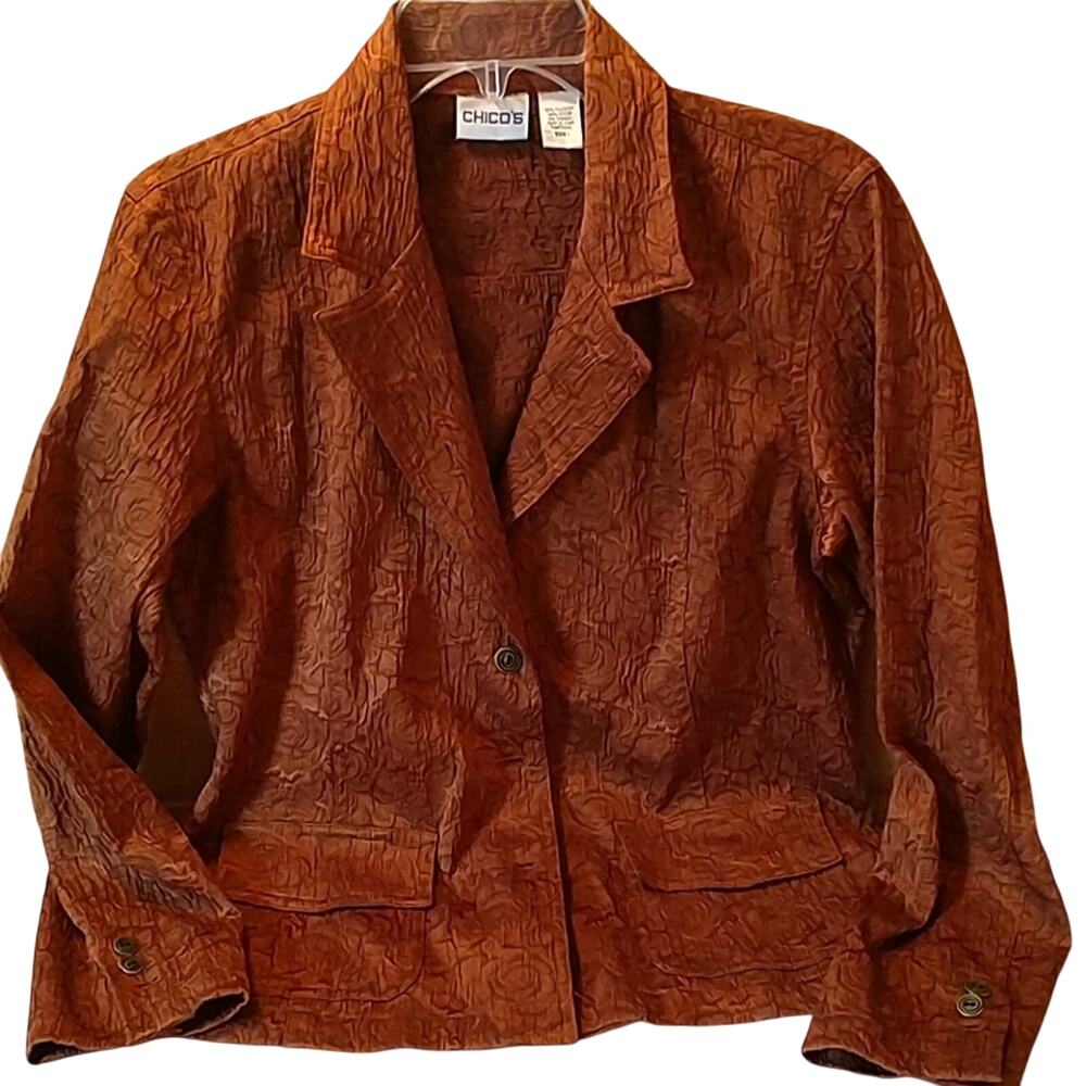 Chico's button front jacket Size 1 Medium Pre-loved